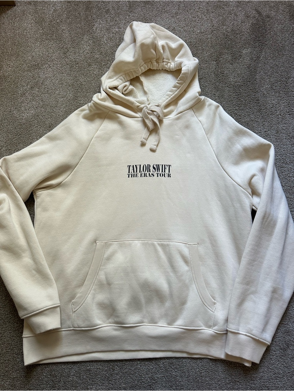 Taylor Swift Official The Eras Tour Cream Oversize Hoodie Sweater Sz L